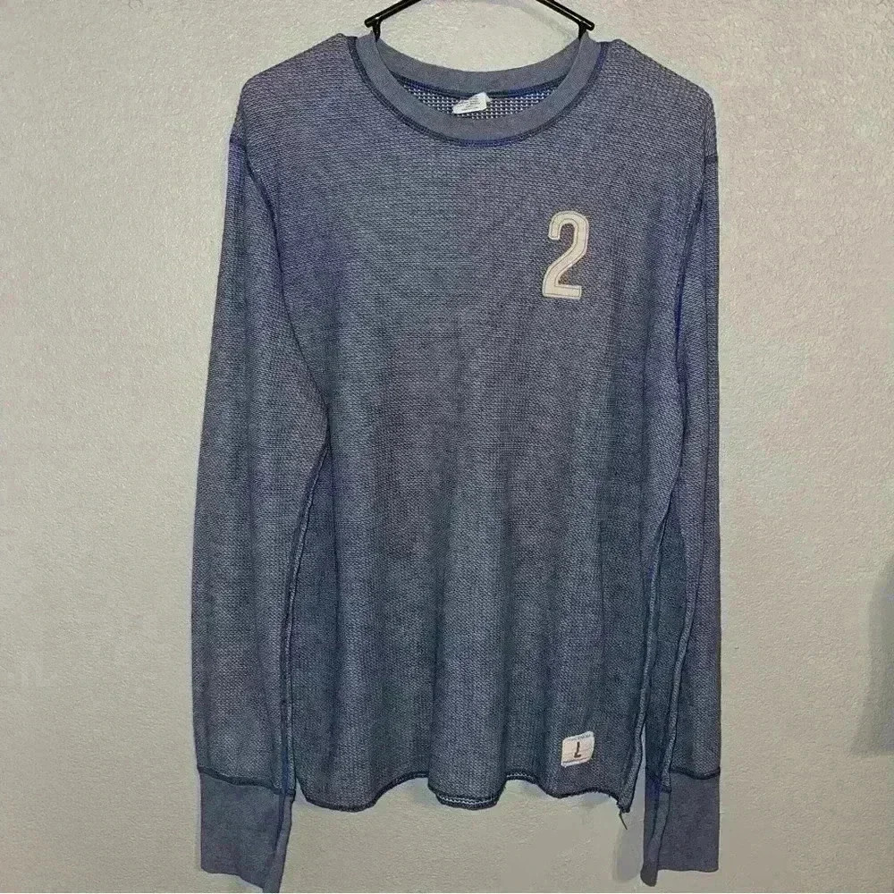 Abercrombie Fitch Long Sleeve Waffle Knit Athletic #2 Shirt Mens Sz Large